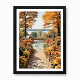 Versailles Gardens, France In Autumn Fall Illustration 0 Art Print