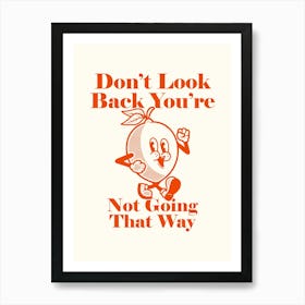 Retro Wall Art Vintage Decor Retro Cartoon Printable Art Retro Vintage Wall Art Don't Look Back Trendy Retro Poster Art Print