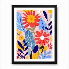 Radiant Petal Ballet; Matisse Style Flower Market Art Print