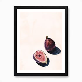 Still Life Watercolour Figs Affiche