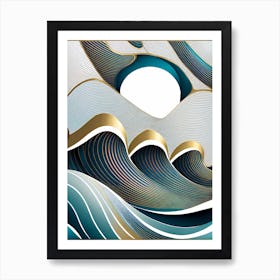 Abstract Wave vector art 1 Art Print