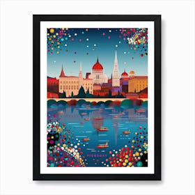 Budapest, Illustration In The Style Of Pop Art 4 Art Print