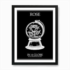 Rose In A Globe Line Drawing 3 Poster Inverted Art Print