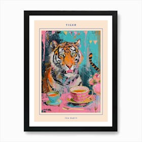 Kitsch Tiger Tea Party 1 Poster Art Print