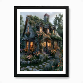 Cottage In The Woods Art Print