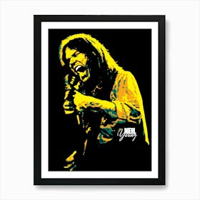 Neil Young Canadian American Musician Legend in Pop Art Illustration 2 Art Print