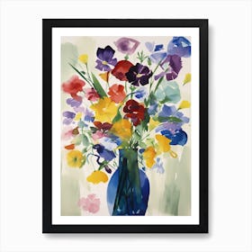 Lisanthius Flower Illustration 2 Art Print