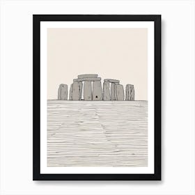 Stonehenge Wiltshire Boho Landmark Illustration Art Print