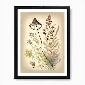 Caraway Spices And Herbs Retro Drawing 2 Art Print