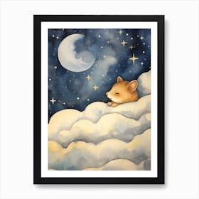 Baby Chipmunk 1 Sleeping In The Clouds Art Print