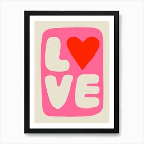 Pink Love Typography Art Print