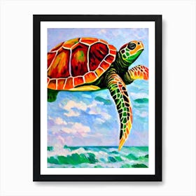 Green Sea Turtle Matisse Inspired Art Print