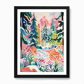 Winter Snow Snow Coniferous Forest Illustration 8 Art Print