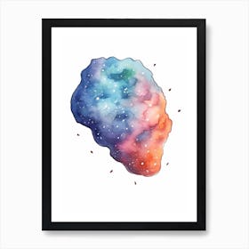 Asteroid Watercolour Celestial 2 Art Print