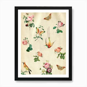 Birds And Flowers Art Print