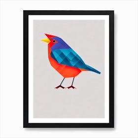 Robin 2 Origami Bird Art Print