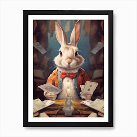 Alice In Wonderland The White Rabbit Stprybook Illustration Art Print