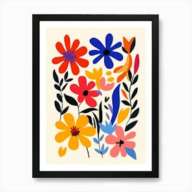 Flowers On A White Background 8 Art Print