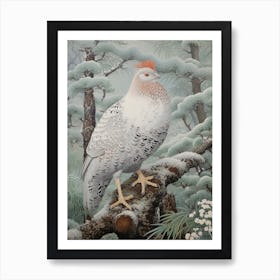 Ohara Koson Inspired Bird Painting Grouse 4 Art Print