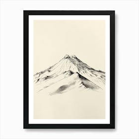 Cotopaxi Ecuador Line Drawing 1 Art Print