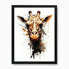 Aesthetic Abstract Watercolor Giraffe Art Print