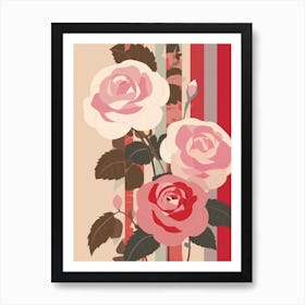 Roses Flower Big Bold Illustration 2 Art Print