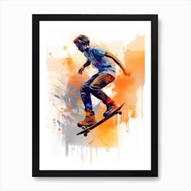 Skateboarding In Helsinki, Finland Drawing 2 Art Print