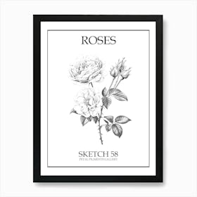 Roses Sketch 58 Poster Art Print