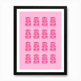 Pink Gummy Bears Art Print