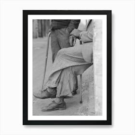 Untitled Photo, Possibly Related To Man, Hands Resting On His Cane, Waco, Texas By Russell Lee Art Print