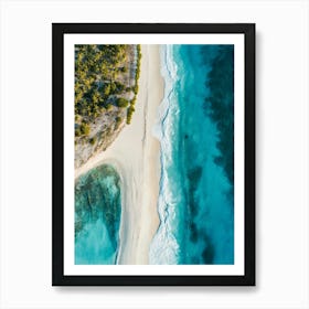 Aerial View Of A Tropical Beach 1 Art Print