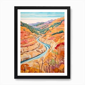 Autumn National Park Painting New River Gorge National Park West Virginia Usa 2 Art Print