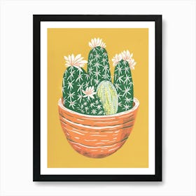 Easter Cactus Minimalist Block Print 2 Art Print