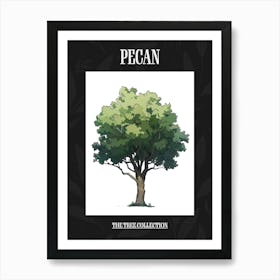 Pecan Tree Pixel Illustration 2 Poster Art Print