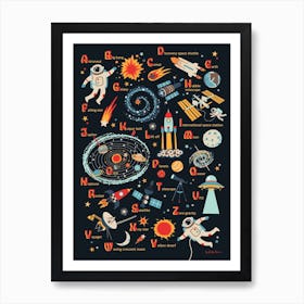 Space Alphabet Art Print