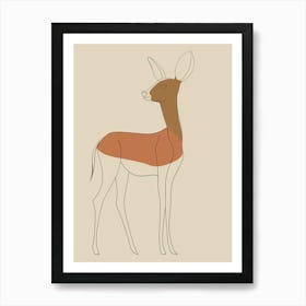 Antelope - Boho, Line Art 7 Art Print