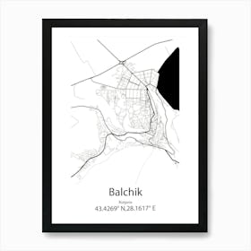 Balchik,Bulgaria Minimalist Map Art Print