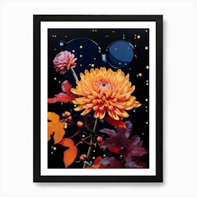 Surreal Florals Asters 5 Flower Painting Art Print