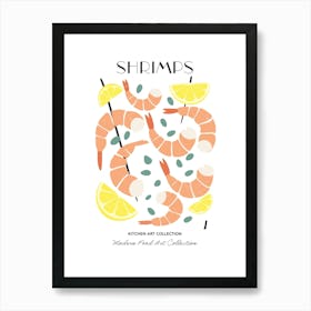 Shrimps Print Kitchen Art Kitchen Poster Food Art Mid Century Modern Art Print