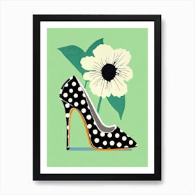 Step with Grace: Women, Shoes, and Flowers Art Print