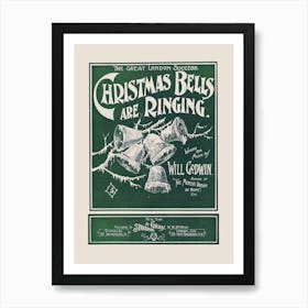 Vintage Christmas Bells Art Print