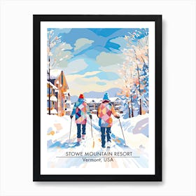 Stowe Mountain Resort   Vermont Usa, Ski Resort Poster Illustration 2 Art Print