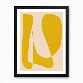 Minimalist Aesthetic Modern Abstract Shapes in Yellow Art Print