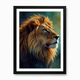 Lion Side Portrait Art Print