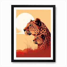 Cheetah Minimalist Abstract 2 Art Print