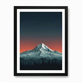 Mount Rainier At Night Art Print