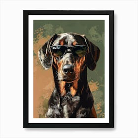 Dachshund In Sunglasses. Generated AI. Art Print 2 Poster