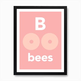 Cheeky Boobies typography Art Print