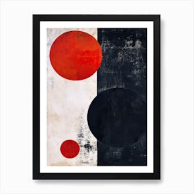 'Black And Red' Abstract Minimalism Art Print