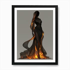 Fire Woman Art Print